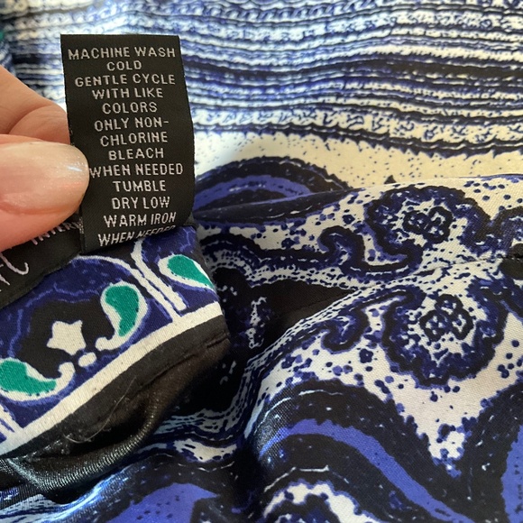 INC 10 Art to Wear Maximalist Pencil Skirt Mod Paisley Office Purple White 10 - Picture 7 of 8